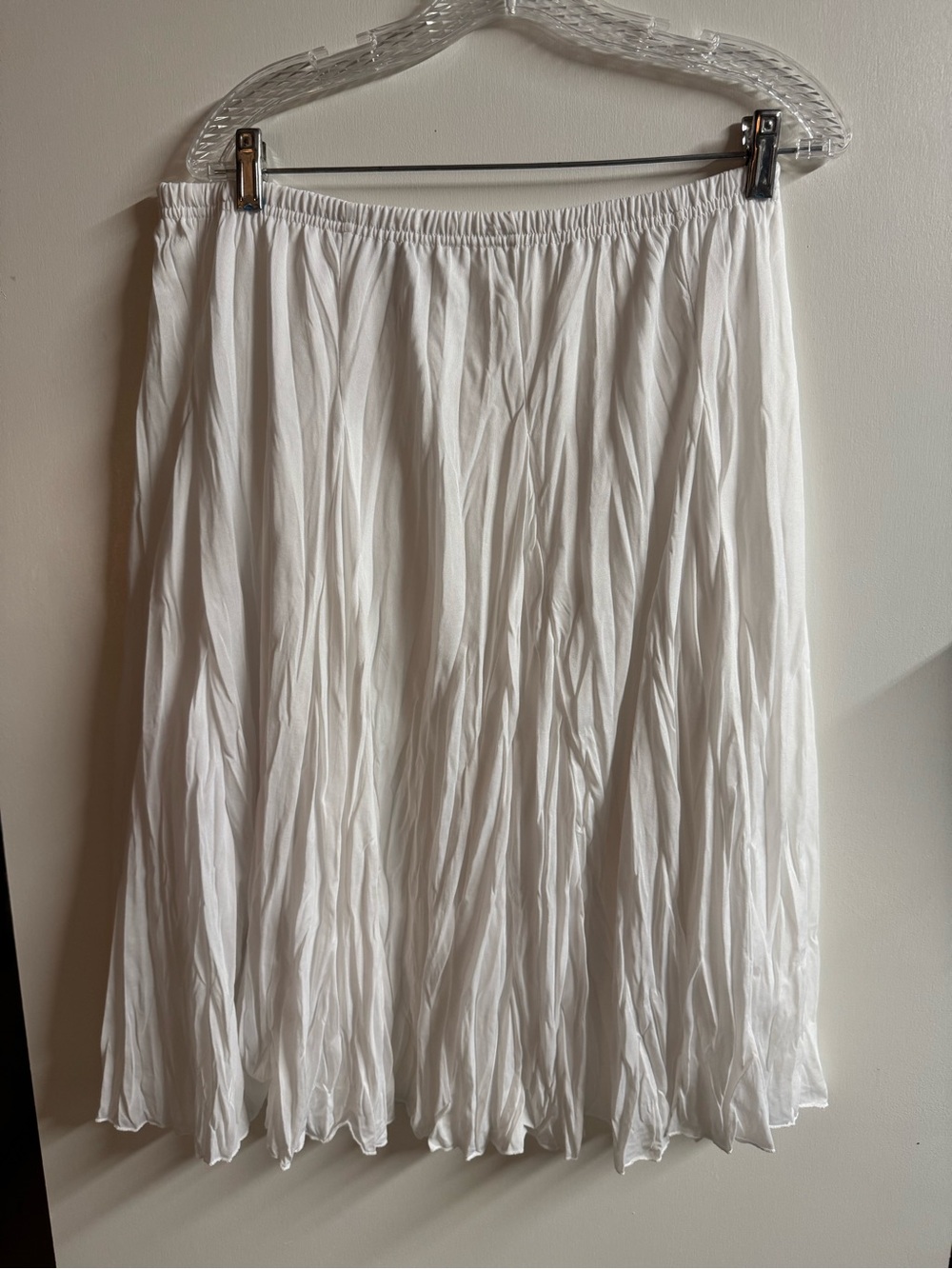 Christopher & Banks White Pleated Midi Skirt
